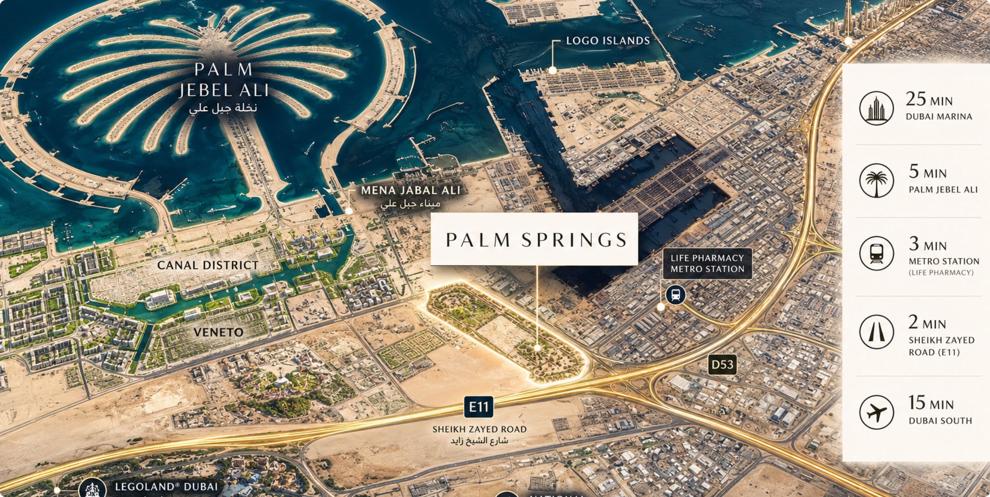 Palm Springs by Nakheel location map